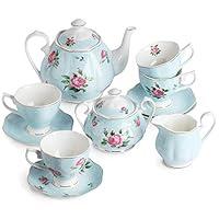 Algopix Similar Product 20 - BTaT Floral Tea Set Tea cups 8oz