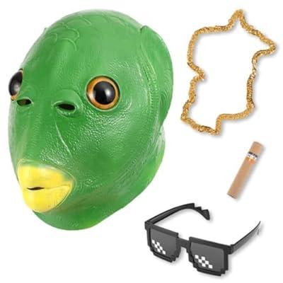 Green Fish Mask Animal, Fish Head Masks for Adults, Fish Head Costume  Adult, Funny Halloween Costumes for Men, Adults