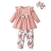 Algopix Similar Product 8 - 3PCS Baby Girl Clothes Ruffle Floral