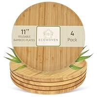 Algopix Similar Product 12 - Ecowoven Bamboo Wood Plates  Sturdy