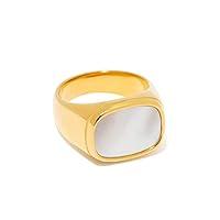 Algopix Similar Product 3 - BENIQUE Gold Chunky Signet Ring for