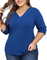 Algopix Similar Product 11 - Corfrute Women Plus Size Tops Pleated V