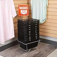 Algopix Similar Product 19 - Black Metal Shopping Baskets with Stand