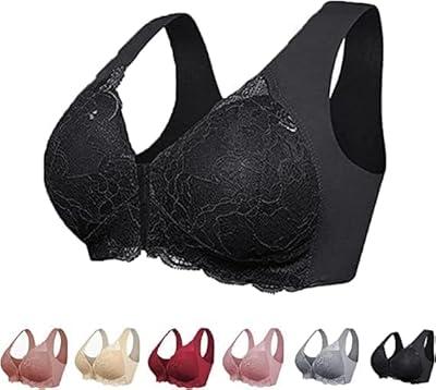 Bestgift Women's Halter Neck Front Hook Cross Strap Back Padded Bra Black  One Size