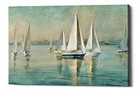 Algopix Similar Product 13 - Epic Graffiti Sailboats at Sunrise by