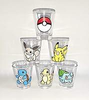 Algopix Similar Product 9 - Pokemon Hand Painted Shot Glass Set of 6