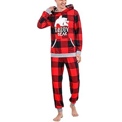 Red Plaid Christmas Pajamas Jammies, Matching Family Pajamas Sets Men Women  Kids and Baby Holiday Pjs Loungewear Nightgown (Q Style, Women/XL)