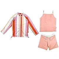 Algopix Similar Product 5 - SwimZip Girls 3 Piece Long Sleeve Rash
