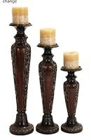 Algopix Similar Product 18 - Benzara Polystone Set of 3 Candle Holder