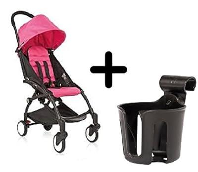INFANS Lightweight Baby Stroller, Compact Stroller with One-Hand Fold,  Travel Stroller for Airplane with Cup Holder, 5-Point Harness, Foot Cover,  Canopy, Infant Stroller for 0-36 Month (Pink) 
