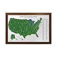 Algopix Similar Product 19 - Top Golf Courses USA Map  Brown Frame