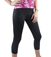 Algopix Similar Product 7 - Plus Womens Padded Spandex Capri Black