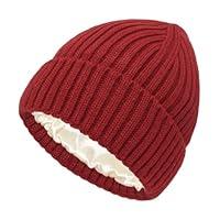 Algopix Similar Product 11 - Baby Satin Lined Knit Beanie Hat Infant