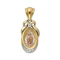Algopix Similar Product 5 - 14k Yellow White Rose Gold CZ Religious