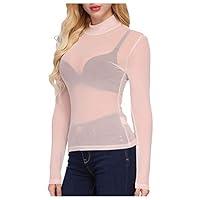 Algopix Similar Product 9 - Shakumy Women Long Sleeve Sheer Mesh