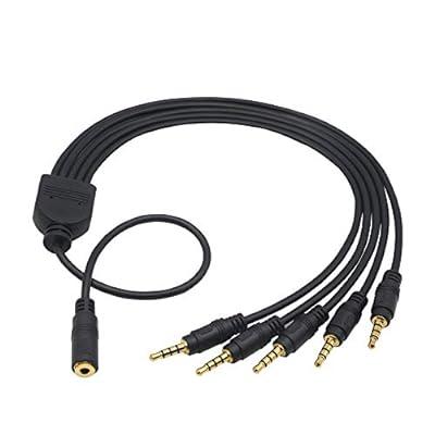 Best Deal for 3.5mm 4 Pole 5 Way Splitter Headphone Cable 1 in 5 Out, 1/8