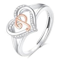 Algopix Similar Product 19 - INFUSEU P Initial Ring Heart for Women