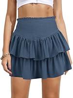 Algopix Similar Product 5 - Vigorics Blue Skirt Ruffle Mini Skirt