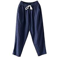 Algopix Similar Product 7 - MITCOWBOYS Linen Loose Pants Women
