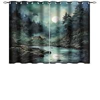 Algopix Similar Product 8 - Watercolor Woodland Night Landscape