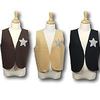 Algopix Similar Product 7 - Kids CowboyCowgirl Costume Vest Tan