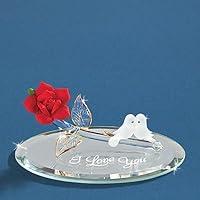 Algopix Similar Product 12 - Glass Baron I Love You Doves with Rose