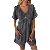 Algopix Similar Product 20 - Short Rompers for Women 2024 V Neck