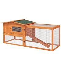 Algopix Similar Product 1 - PawHut Rabbit Hutch 2Story Bunny Cage