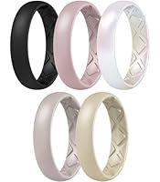Algopix Similar Product 1 - Egnaro Silicone Anniversary Ring Women