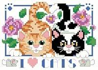 Algopix Similar Product 9 - I Love Cats Mini Counted Cross Stitch