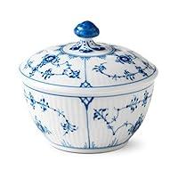 Algopix Similar Product 3 - Blue Fluted Plain 525 oz Sugar Bowl