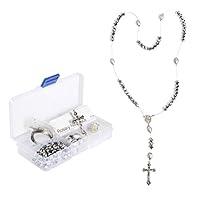 Algopix Similar Product 7 - fiona Silver Crystal Bead Box Rosary