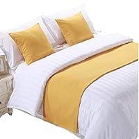 Algopix Similar Product 12 - Bed Runner Yellow 3 Pcs Set Luxury