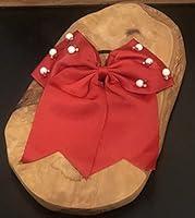 Algopix Similar Product 14 - Girls Red Beaded Hair bow