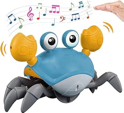 Sensing Crawling Crab Tummy Time Baby Toys Interactive Walking Dancing Toy  with Music Sounds & Lights for Toddler Birthday Gift