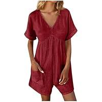 Algopix Similar Product 8 - Short Rompers for Women 2024 V Neck