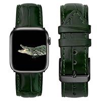 Algopix Similar Product 7 - Green Crocodile Leather Band Compatible