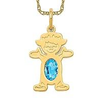 Algopix Similar Product 10 - IceCarats 14K Yellow Gold Girl Oval Sky