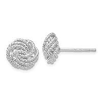 Algopix Similar Product 17 - 14K White Gold Diamond Cut Love Knot