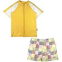 Algopix Similar Product 2 - SwimZip Boys Short Sleeve Rash Guard 