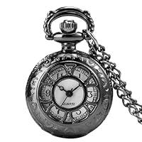 Algopix Similar Product 14 - MJIFEI Pocket Watch Retro Black Hollow