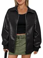 Algopix Similar Product 11 - AUTOMET Womens Oversized Leather Black