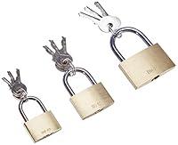 Algopix Similar Product 11 - Mannesmann Brass Padlock Set (3 Pieces)