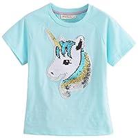Algopix Similar Product 9 - Flip Sequin Unicorn Shirt Top for Girls