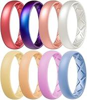 Algopix Similar Product 5 - Egnaro Silicone Anniversary Ring Women
