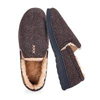 Algopix Similar Product 7 - BOVTY Mens Felt House Slippers Memory