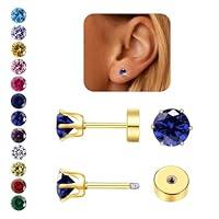 Algopix Similar Product 15 - Hypoallergenic Birthstone Stud Earrings