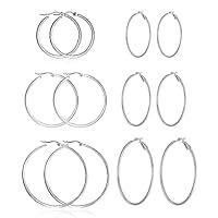 Algopix Similar Product 17 - 6 Pairs Silver Plated Stainless Steel