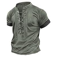 Algopix Similar Product 15 - RTTUIOP Men Lace Up V Neck Short Sleeve