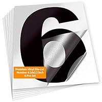 Algopix Similar Product 14 - iSYFIX Black Vinyl Number 6 Six